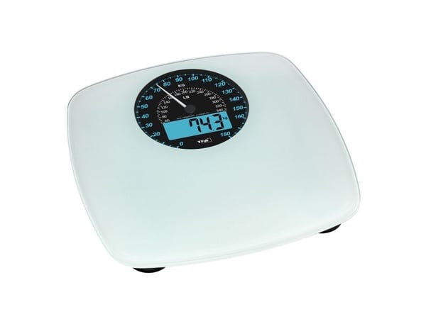 TFA-Dostmann 50.1003.02, Sähkökäyttöinen henkilövaaka, 180 kg, Musta, Valkoinen, 5 kg, kg, lb, ST, Suorakulmio