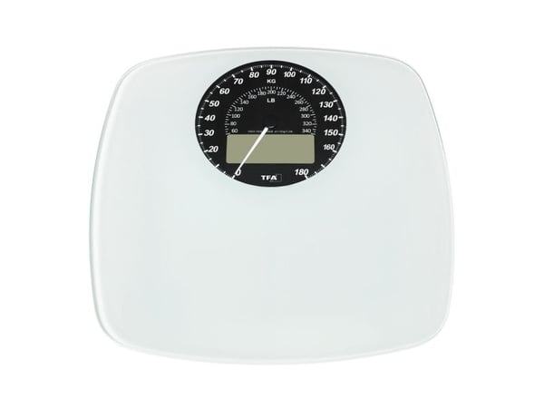 TFA-Dostmann 50.1003.02, Elektronisk personvekt, 180 kg, Svart, Hvit, 5 kg, kg, lb, ST, Rektangel