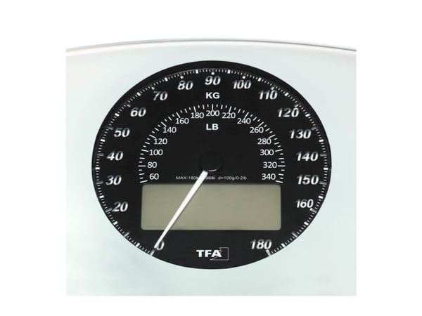 TFA-Dostmann 50.1003.02, Elektronisk personvekt, 180 kg, Svart, Hvit, 5 kg, kg, lb, ST, Rektangel