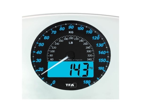 TFA-Dostmann 50.1003.02, Elektronisk personvekt, 180 kg, Svart, Hvit, 5 kg, kg, lb, ST, Rektangel