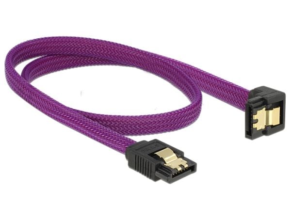 DeLOCK 83696, 0,5 m, SATA III, Uros/uros, Purppura, Suora