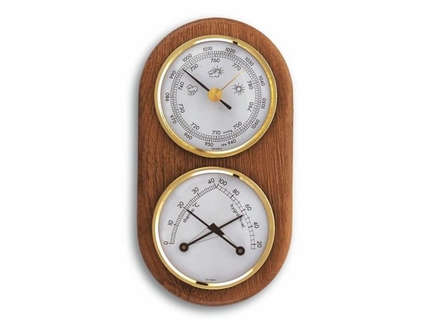 TFA-Dostmann 20.1051, Elektronisk väderstation, inomhus, °C, 0 - 40 ° C, Analog, Brun, Vit