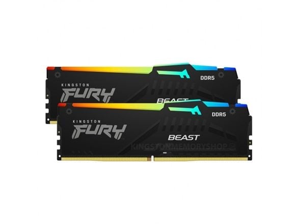 Kingston FURY Beast RGB - DDR5 - sett - 32 GB: 2 x 16 GB - DIMM 288-pin - 5600 MT/s / PC5-44800 - CL36 - 1.25 V - ikke-bufret - on-die ECC