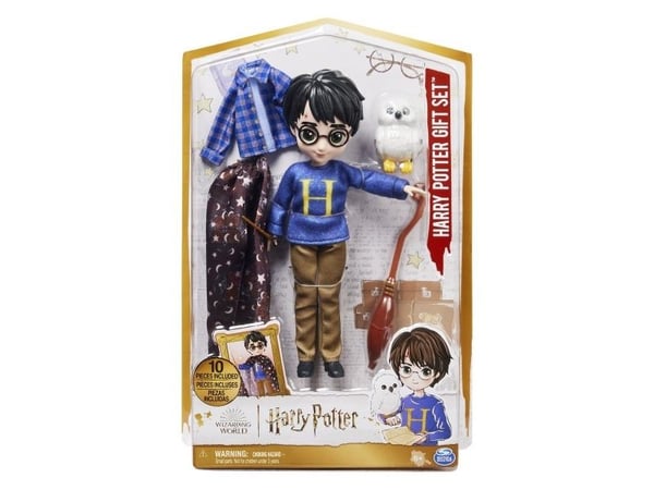 Wizarding World WWO DOL 8in Deluxe V3 Harry GiftSet GML, Motedukke, Hankjønn, 6 år, 200 mm, 260 g, Flerfarget