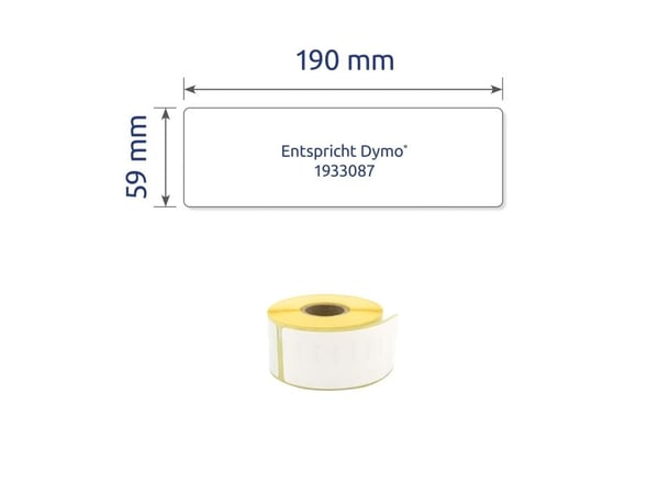 Avery A1933087 59 x 190 mm, rull, hvit (holdbare polyesteretiketter på rull, 100% kompatibel med Dymo LabelWriter)