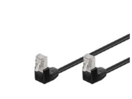 MicroConnect - Nätverkskabel - RJ-45 (hane) till RJ-45 (hane) - 3 m - UTP - CAT 5e - 90° anslutning - svart