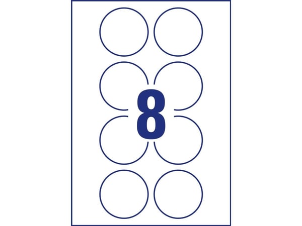 AVERY Zweckform märketiketter, diameter 65 mm vit rund permanent (6227-10) - 1 st