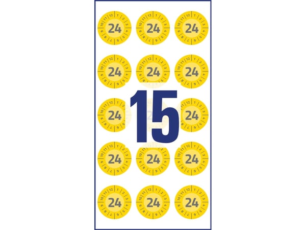AVERY 6943-2024 Ø20 mm 120 etiketter gul 152x70x3,5 mm (8 stk) - 8 stk per blister