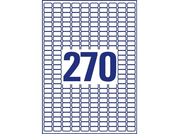 AVERY Zweckform transparente etiketter, 17,8 x 10 mm i polyester, virker på blanke overflater som direkte - 1 stk (L7785-25)
