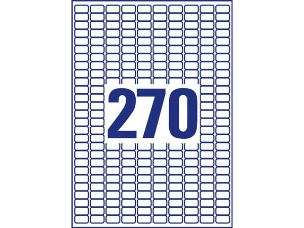 AVERY Zweckform transparente etiketter, 17,8 x 10 mm i polyester, virker på blanke overflater som direkte - 1 stk (L7785-25)