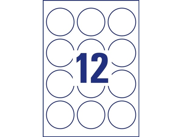 AVERY Zweckform transparente etiketter, 60 mm, rund polyester, ser ut som rett på blanke overflater - 1 stk (L7787-25)