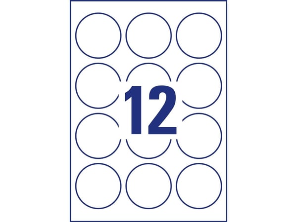 AVERY Zweckform transparente etiketter, 60 mm, rund polyester, ser ut som rett på blanke overflater - 1 stk (L7787-25)