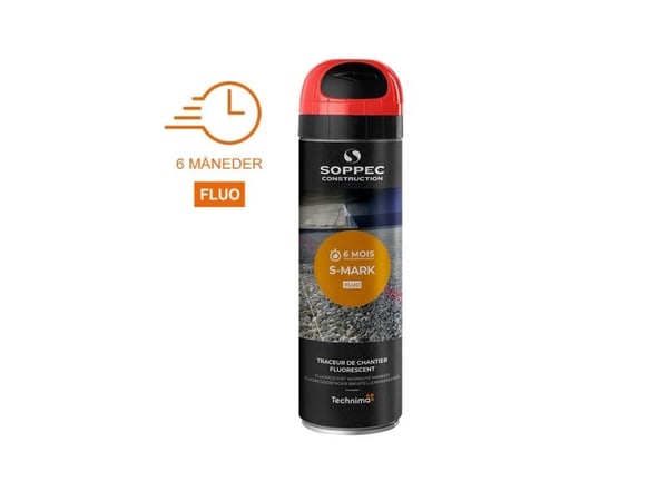 SOPPEC mærkespray S-MARK FLUO 500 ml. RØD - 2112441