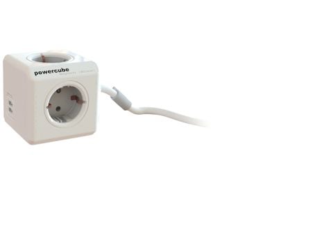Allocacoc PowerCube, 1,5 m, Sisätila, Tyyppi F, Type F (CEE 7/4), 1 mm², Harmaa, Valkoinen