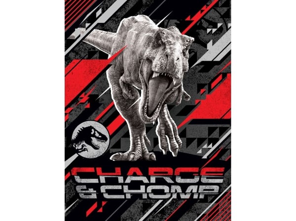 Jurassic World CHARGE AND CHOMP Fleece tæppe - 130 x 170 cm
