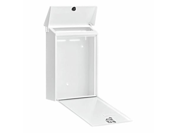 BURG-WÄCHTER Daily 5861 W, Veggmontert postkasse, Stål, Hvit, Vertikal, Nøkkel, Topp