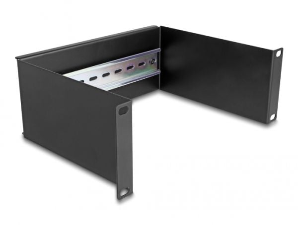 Delock - DIN-skinnepanel - rackmonterbar - svart - 2U - 10"