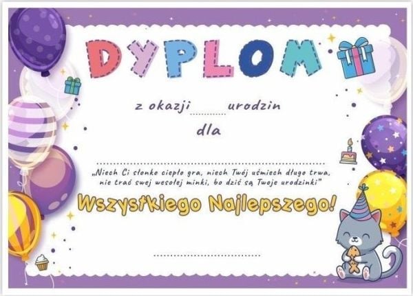 LearnHow fødselsdagsdiplom A5 - ballonger 5 stk.