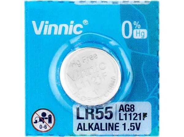 Alkalisk specialbatteri Vinnic G8 / AG8 / LR55 / LR1120 blister med 10 stk.