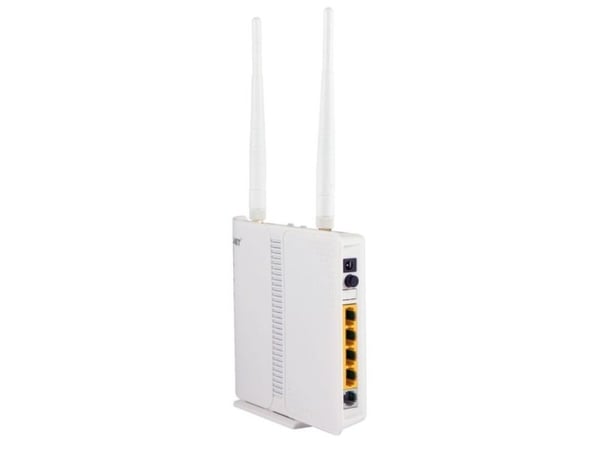 ALLNET ALL-WR02400N, Wi-Fi 4 (802.11n), Ethernet/bredbåndsforbindelse, ADSL2+, Hvit