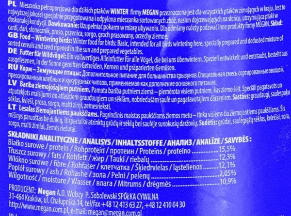 Megan-mat for overvintrende fugler - 1l