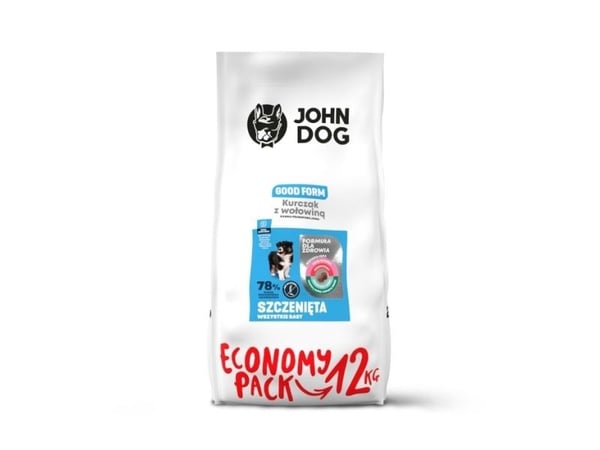 JOHN DOG Good Form Puppy Chicken with beef - kuivaruoka koirille - 12 kg