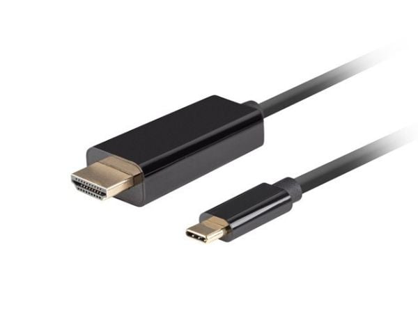 Lanberg - Premium High Speed - adapterkabel - USB-C hann til HDMI hann - 50 cm - trippel beskyttelse - svart - 5K 30Hz støtte, støtte for 1920 x 10...