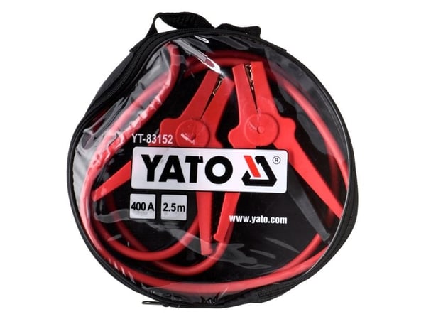 Yato YT-83152, Krokodilleklemme, Sort, Rød, Automatisk, Kopper, Gummi, 2,5 m
