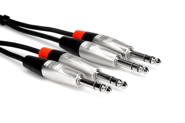 Hosa Technology HSS-005X2, 2 x 6.35mm TRS, Hankjønn, 2 x 6.35mm TRS, Hankjønn, 1,5 m, Sort