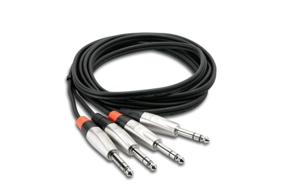Hosa Technology HSS-005X2, 2 x 6.35mm TRS, Hankjønn, 2 x 6.35mm TRS, Hankjønn, 1,5 m, Sort
