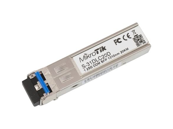 MikroTik S-31DLC20D - SFP (mini-GBIC) transceiver modul - SFP (mini-GBIC) / LC enkelttilstand - op til 20 km - 1310 nm - 1310 nm