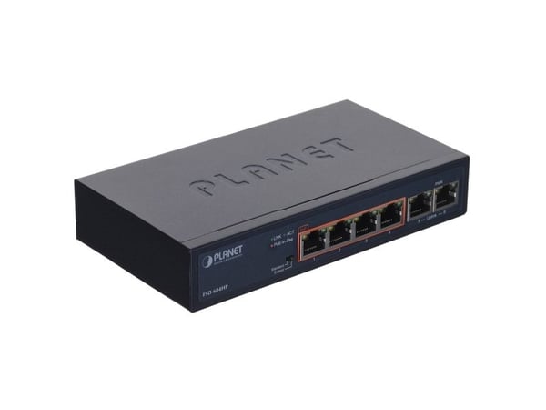 PLANET FSD-604HP, Uhåndtert, Fast Ethernet (10/100), Full tosidig, Strøm over Ethernet (PoE)