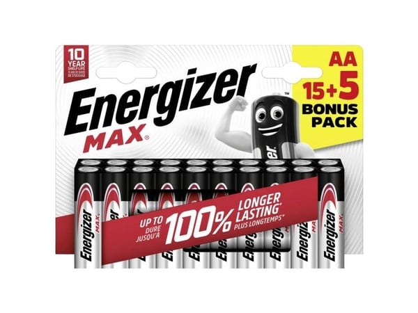 Energizer Max AA AA paristo alkali-mangaani 1,5 V 20 kpl
