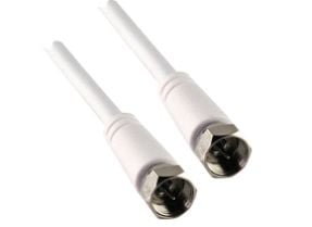 Schwaiger - Antennekabel - F-kopling hann til F-kopling hann - 10 m - dobbeltisolert - 75 dB - hvit