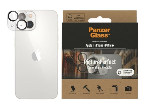 PanzerGlass™ | PicturePerfect - Objektiv skydd för mobiltelefon - ramfarve sort | Apple iPhone 14/14 Plus