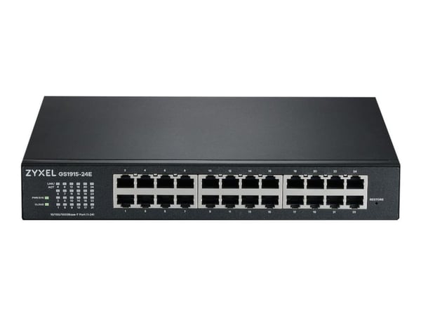 Zyxel GS1915 Series GS1915-24E - Switch - NebulaFLEX-kompatibel - smart - 24 x 10/100/1000 - skrivbordsmodell, väggmonterbar