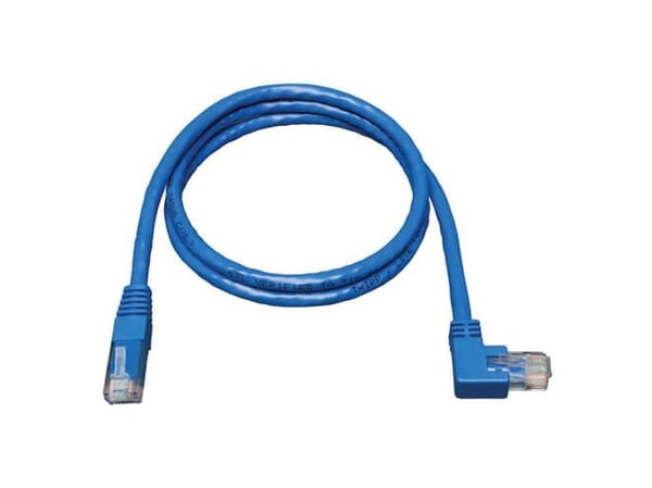 Eaton Tripp Lite Series Right-Angle Cat6 Gigabit Molded UTP Ethernet Cable (RJ45 Right-Angle M to RJ45 M), Blue, 10 ft. (3.05 m) - Koblingskabel - ...