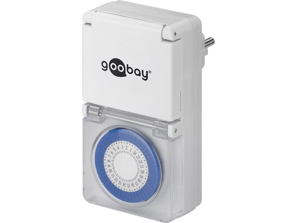 Goobay 73289, Päivittäinen ajastin, Valkoinen, Analoginen, 30 min, IP44, GS: TÜV Süd, WEEE