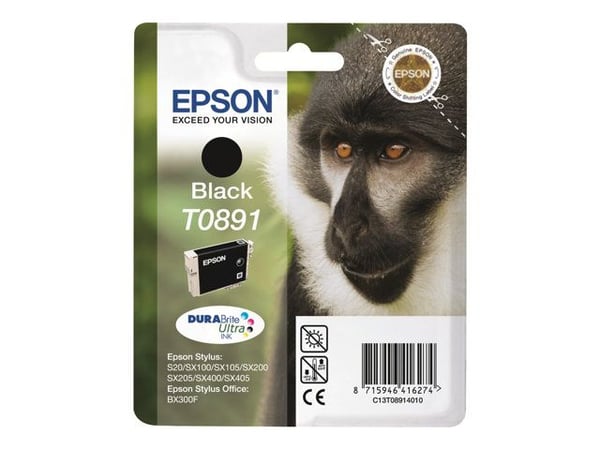 Epson DURABrite T0891 svart fargepatron, 5,8 ml