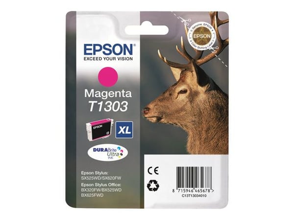 Epson Stag Mustepatruuna Magenta T1303 DURABrite Ultra Ink, Magenta, Väriainepohjainen muste, 1 kpl