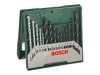 Bosch X-Line - Borsett - for tre, metall, stein - 15 deler - 5 mm, 6 mm, 8 mm, 4 mm, 3 mm - for EasyImpact 600; UniversalImpact 700