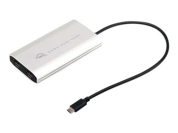OWC - Videoadapteri - 24 pin USB-C han til HDMI, USB-C (kun strøm) hun - sort, sølv - 4K-tuki