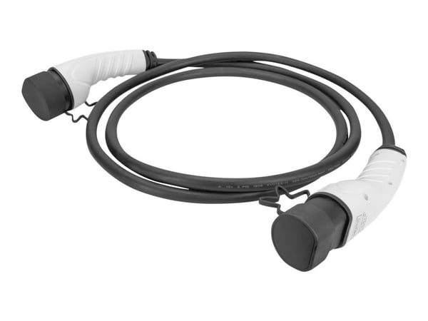 DIGITUS - Strømkabelforlengelse - IEC 62196 Type 2 hann vernehette til IEC 62196 Type 2 hunn vernehette - 5 m - svart - en-fase