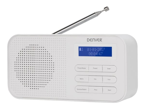 DENVER DAB-42 - Bærbar DAB-radio - 1 watt - hvit
