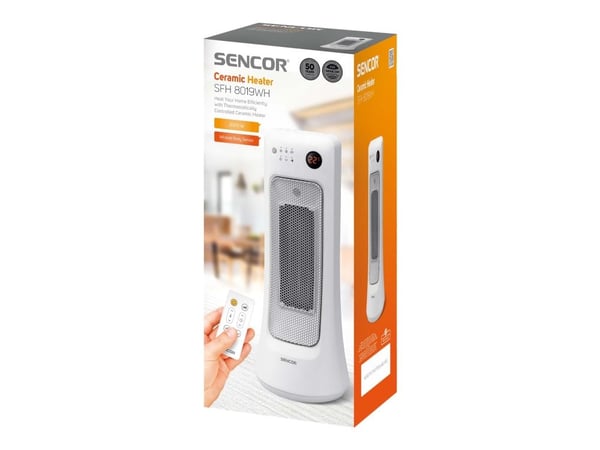 Sencor SFH 8019WH - Varmer - tårn - 2000 W - hvit