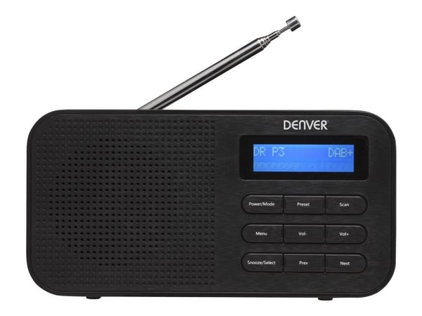 DENVER DAB-42 - Bärbar DAB-radio - 1 Watt - svart