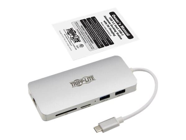Eaton Tripp Lite Series USB C Docking Station, 4K @ 30 Hz, HDMI, Thunderbolt 3, USB-A Hub, PD Charging, SD/Micro SD, GbE, USB Type C, USB-C - Dockn...