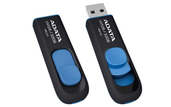 ADATA DashDrive UV128 - USB flash-enhet - 128 GB - USB 3.0 - svart, blå