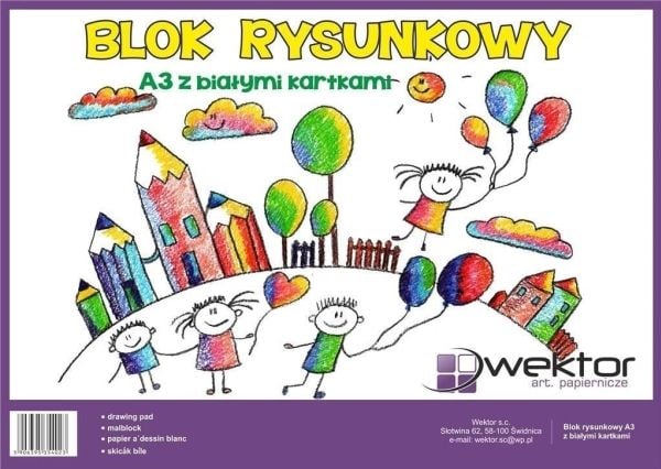 Wektor tegneblokk A3/20K hvit (10 stk) |