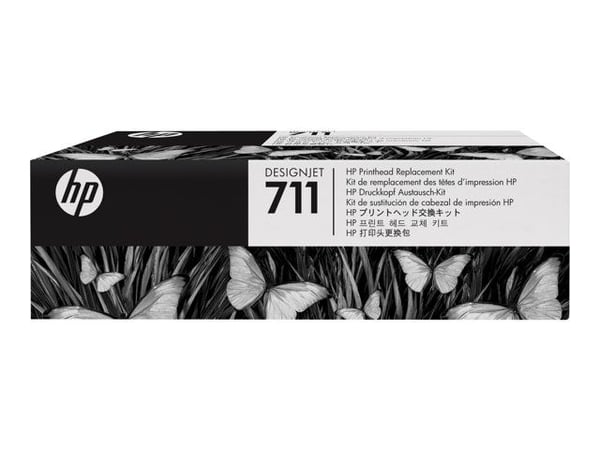 HP 711 DesignJet-skrivhuvud, utbytespaket, HP DesignJet T120 and HP DesignJet T520 ePrinter series, Mustesuihku, Musta, Syaani, Magenta, Keltainen,...